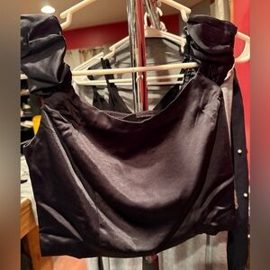 Wild Fable Black Satin Sleeveless Top